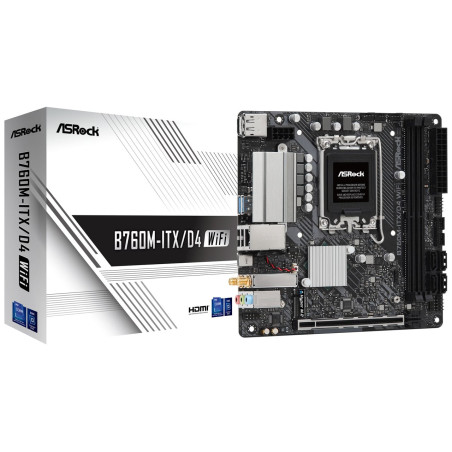 Scheda madre asrock b760m-itx/d4 mini-itx nero [90-mxbky0-a0cayz]