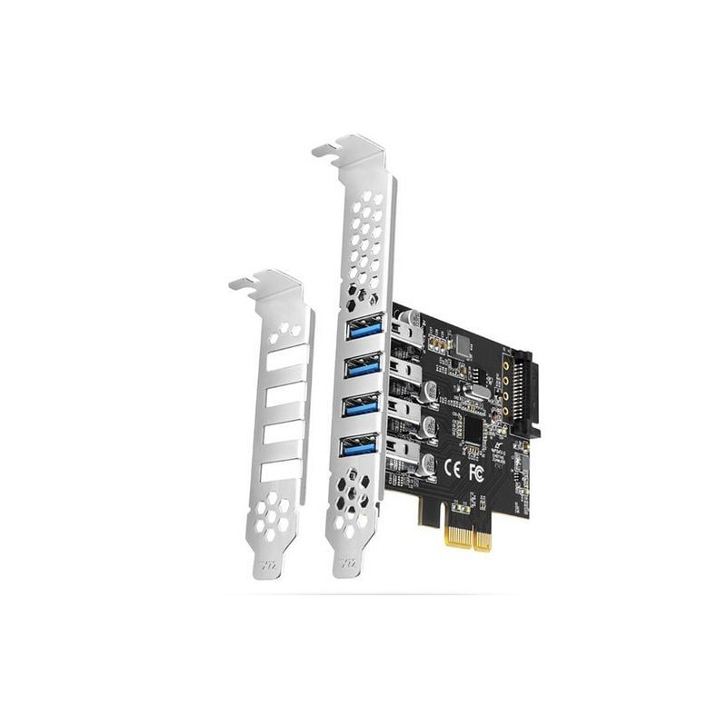 Scheda pcie axagon 4 porte usb 3.2 gen 1 esterne nero/argento [pceu-43rs]