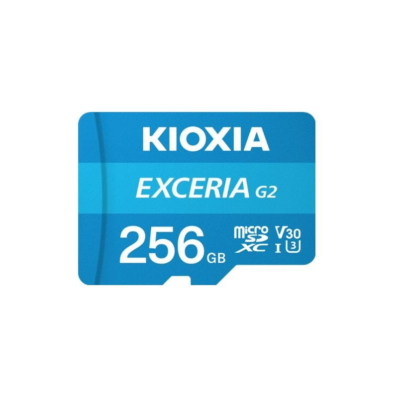 256gb scheda microsdhc kioxia exceria gen2 con adattatore blu [lmex2l256gg2]