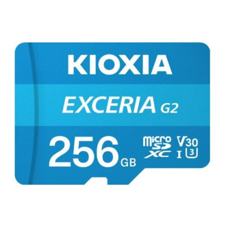 256gb scheda microsdhc kioxia exceria gen2 con adattatore blu [lmex2l256gg2]