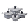Batteria di pentole promis granito 8pz grigio/nero [gr/set]