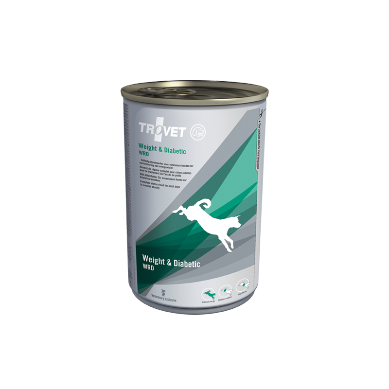 Cibo dietetico trovet peso e diabete wrd umido per cani 400g
