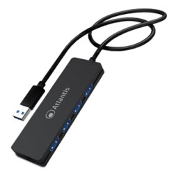 Hub usb atlantis land tipo-a a 4 porte con cavo 1m/1.5gbps/nero