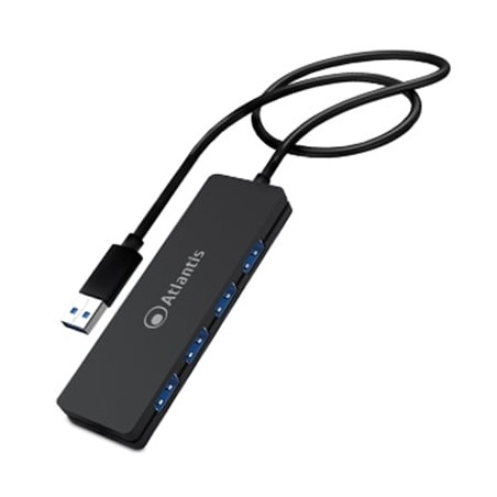 Hub usb atlantis land tipo-a a 4 porte con cavo 1m/1.5gbps/nero