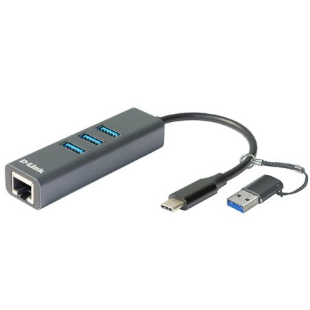 Adattatore di rete d-link dub-2332 usb-c/ethernet grigio