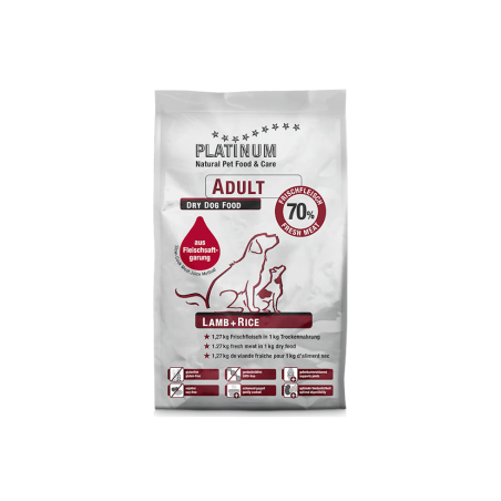 Cibo secco per cani platinum adult agnello + riso 1.5kg