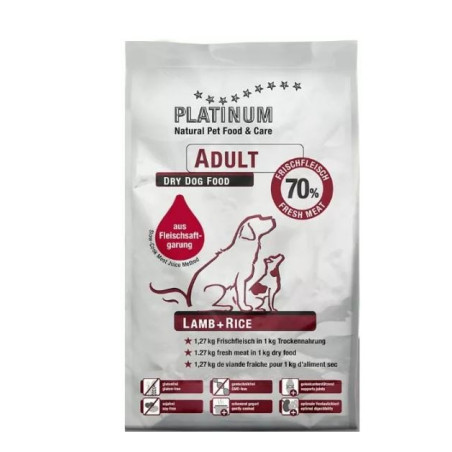 Cibo secco per cani platinum adult agnello + riso 15kg
