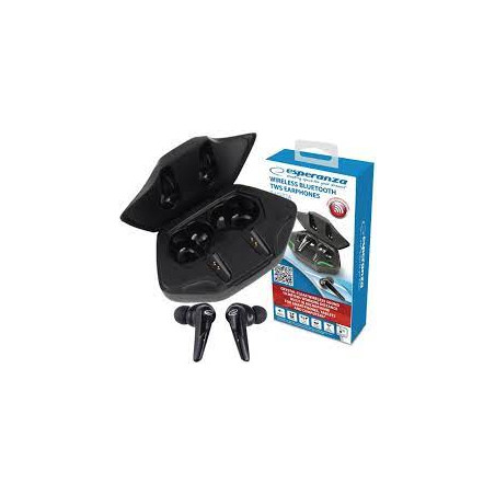 Auricolari wireless esperanza eh231k tws sagitta bluetooth 5.0 nero