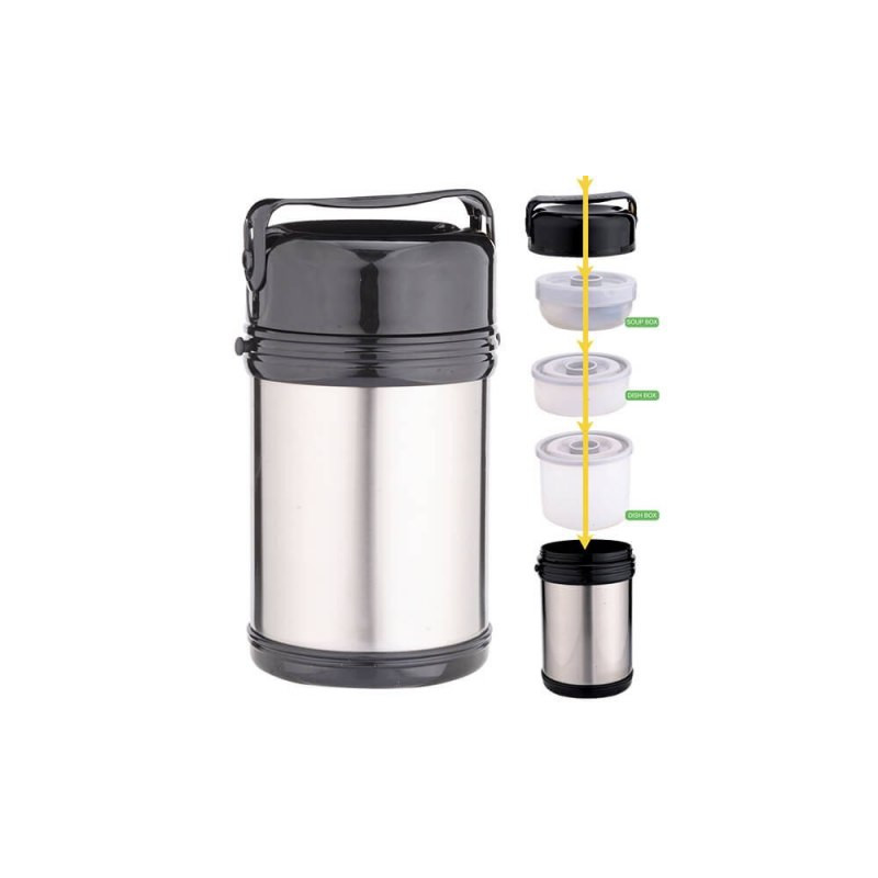 Borraccia termica maestro mr-1635 2l argento/nero [mr-1635]