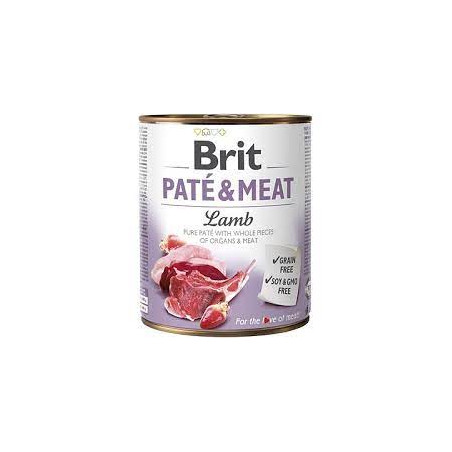 Cibo umido brit pate' e carne con agnello per cani adulti 800gr