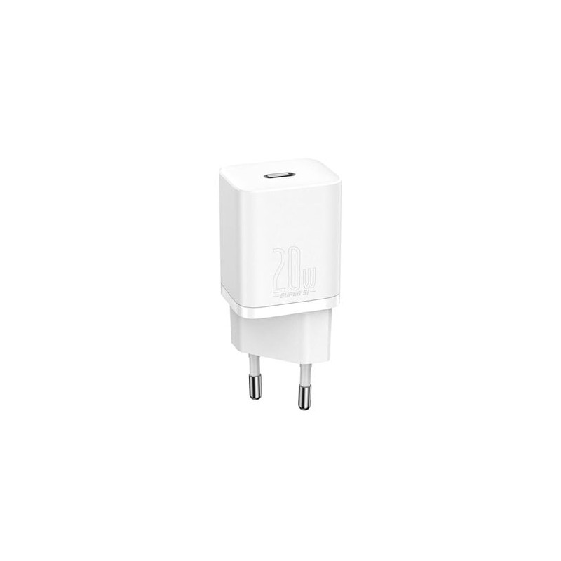 Alimentatore da rete baseus super si quick charger 1c 20w (bianco)