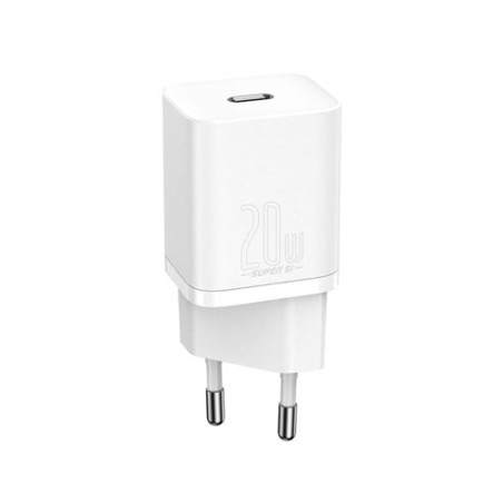 Alimentatore da rete baseus super si quick charger 1c 20w (bianco)