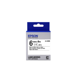 Nastro etichettatrice epson lk-2wbn standard 6mmx9m nero/bianco