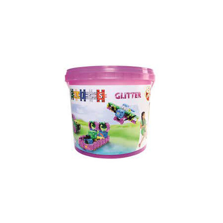 Gioco da costruzione clics bucket glitter 8in1 [cb180]