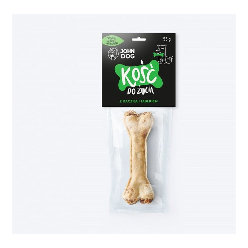 Osso da masticare john dog per cani con anatra e mela 12cm