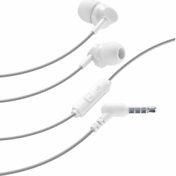 Auricolari cellular line auineartypeck con microfono e filo bianco