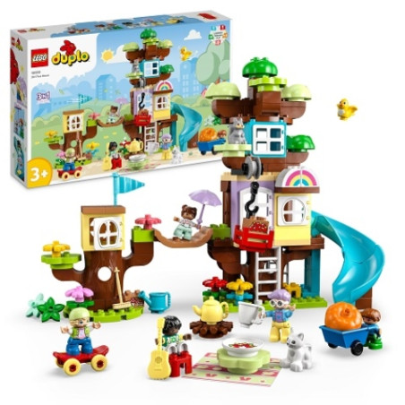 Gioco da costruzione lego duplo 3in1 casa sull'albero con figurine