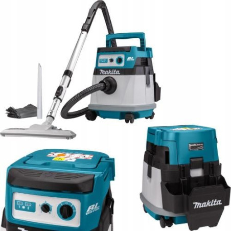 Aspirapolvere makita manuale a batteria umido e secco 2x18v 15l blu