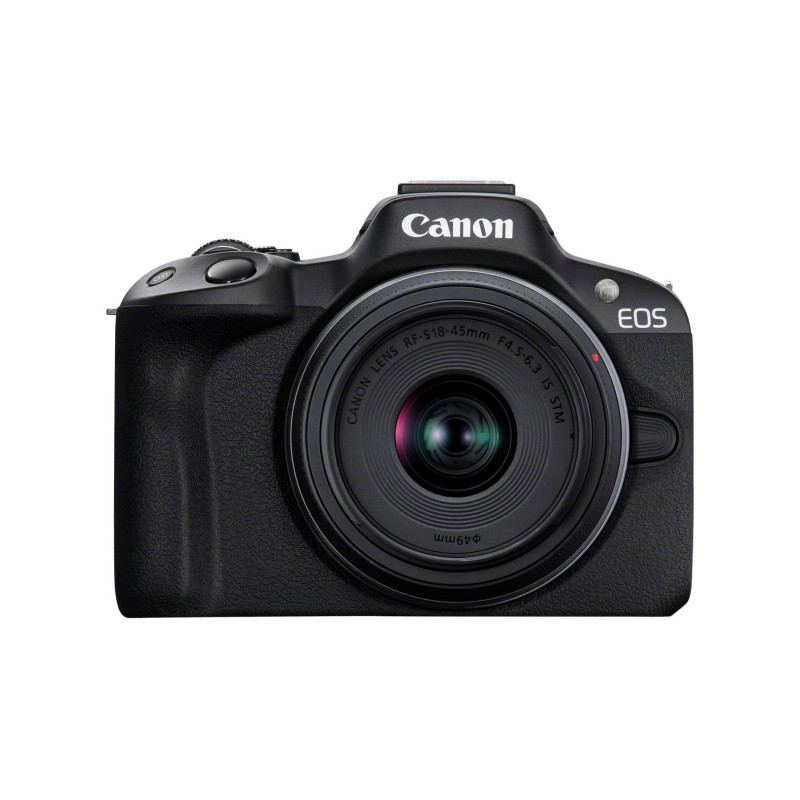 Fotocamera canon eos r50 black + rf-s 18-45 is stm + rf-s