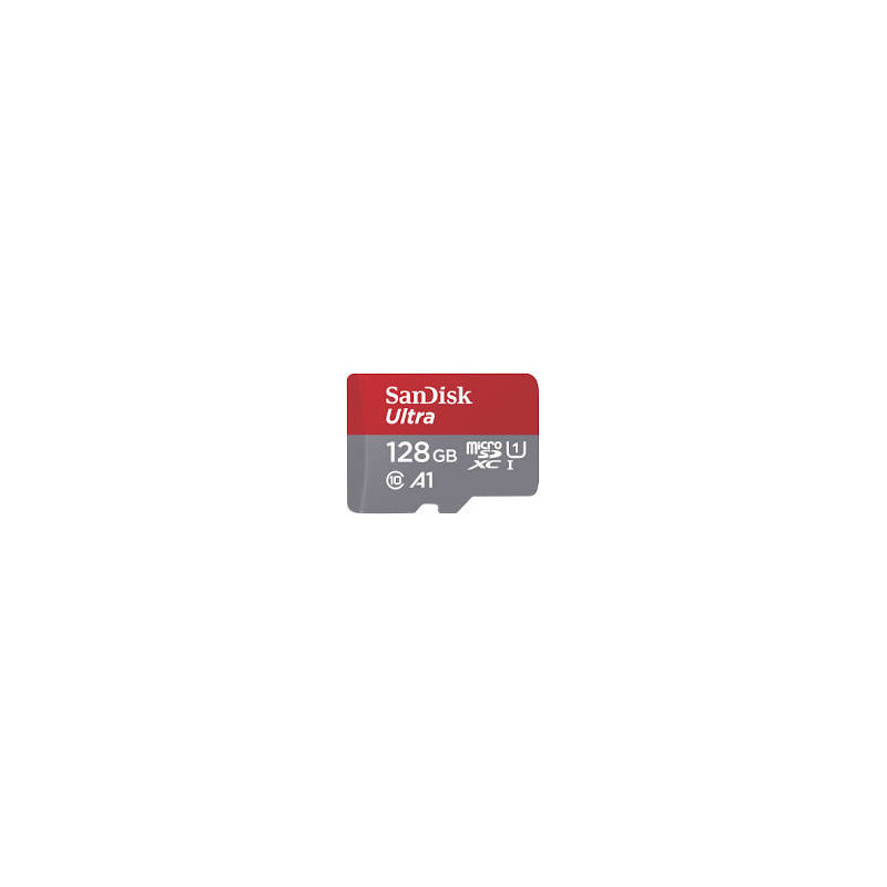 128gb scheda microsdxc sandisk ultra classe 10 grigio/rosso