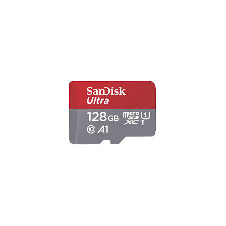 128gb scheda microsdxc sandisk ultra classe 10 grigio/rosso