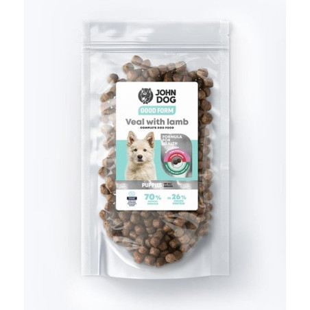 Mangime secco john dog good form vitello/agnello per cucciolo 120g