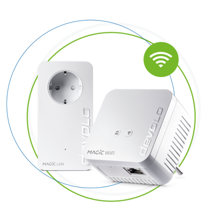 Powerline devolo magic 1 wifi 2-1-2 mini starter kit bianco