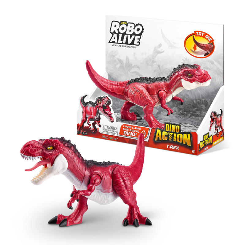Figurina zuru robo alive dino action t-rex rosso/bianco [7171]