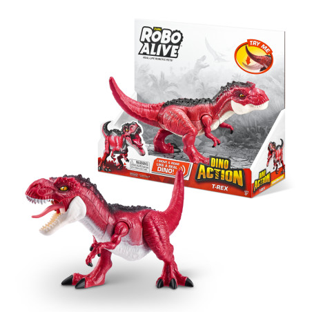 Figurina zuru robo alive dino action t-rex rosso/bianco [7171]