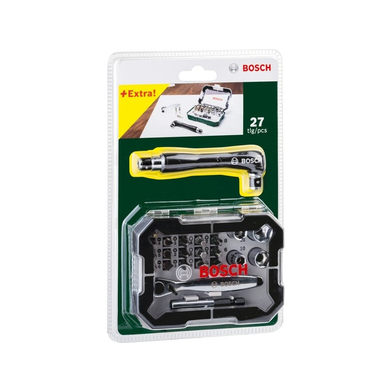 Set attrezzi bosch +extra! 27pz verde [2607017393]