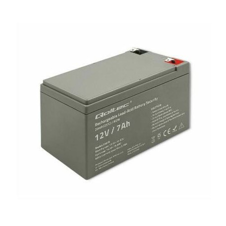 Batteria qoltec agm 12v/7ah/105a grigio [53076]