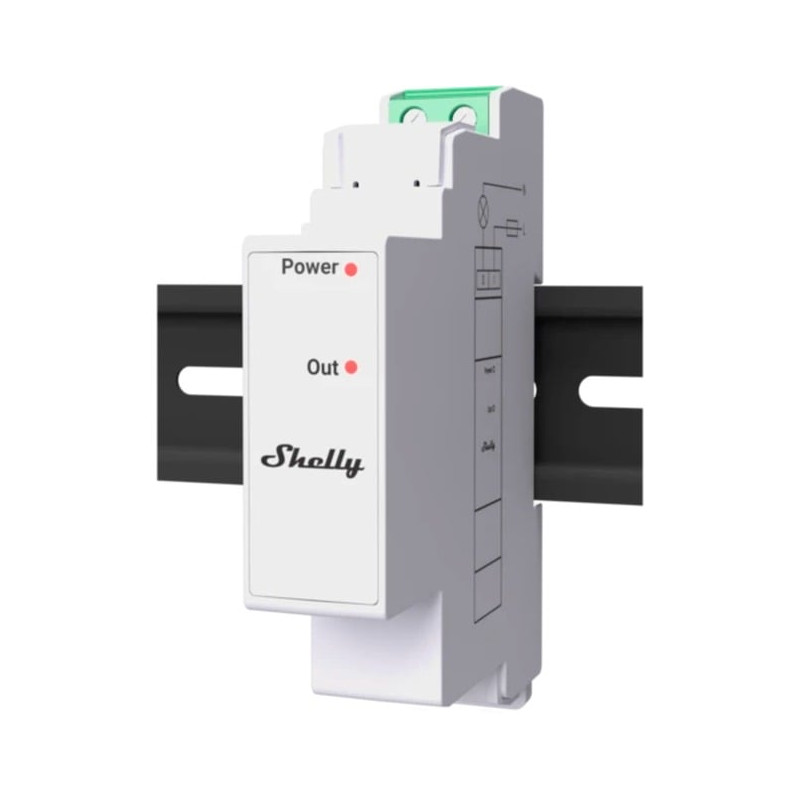 Contatore elettrico shelly pro 3em switch add-on relay' bianco