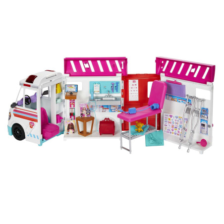 Set da gioco mattel barbie 2-in-1 ambulanza multicolore [hkt79]