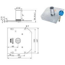 Cilindro pompa moia serrature 60/30mm 3 chiavi [j175/a4]