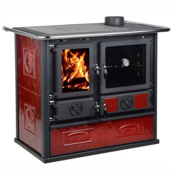Cucina a legna nordica pink 5.0 vst ceramica liberty rosso bordeaux