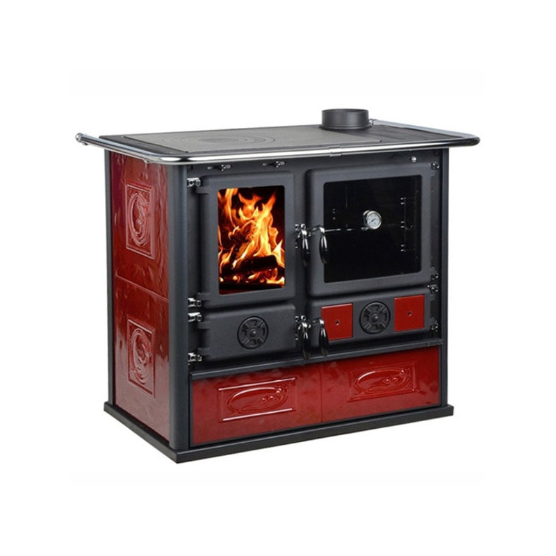 Cucina a legna nordica pink 5.0 vst ceramica liberty rosso bordeaux