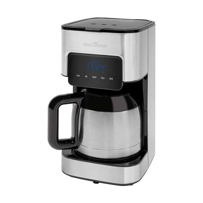 Macchina da caffe' espresso proficook 1.2l 800w argento/nero