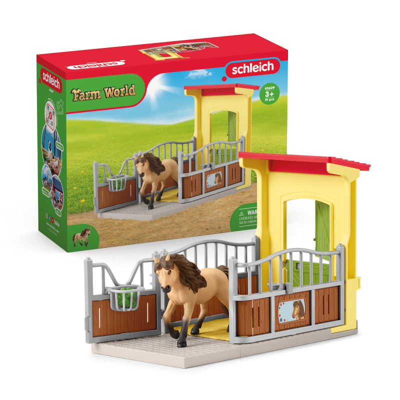 Figurina schleich farm world ponybox con cavallo islandese 183mm