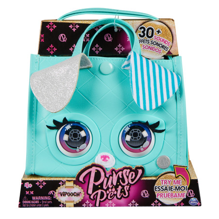 Borsa spin master purse pets vipooch puppy interattiva con 30 effetti