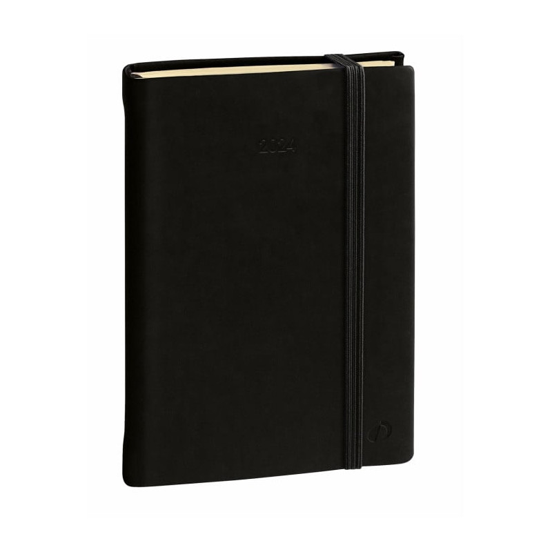 Agenda quo vadis daily 24 prestige 2024 16x24cm ml silk elas nero