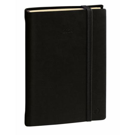 Agenda quo vadis daily 24 prestige 2024 16x24cm ml silk elas nero