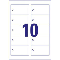 Etichette non adesive consumabili avery a4 rettangolare 90x50mm 10fogli/100pz