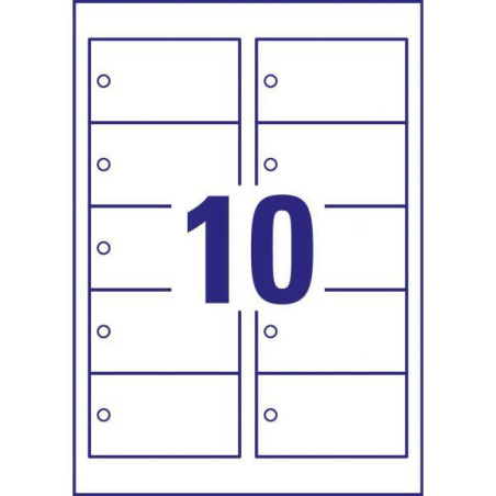 Etichette non adesive consumabili avery a4 rettangolare 90x50mm 10fogli/100pz