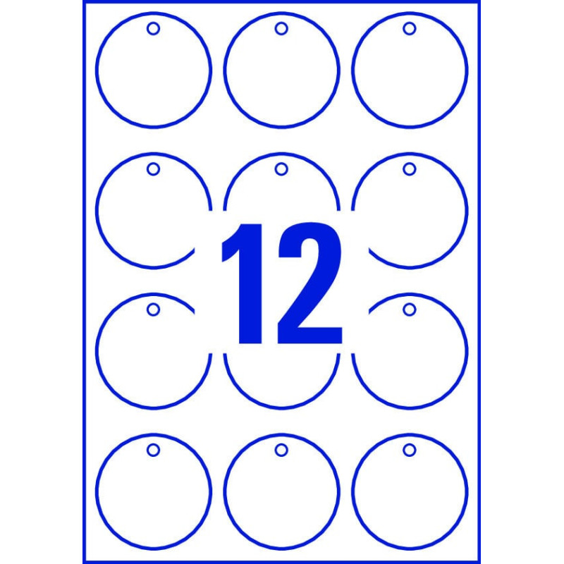 Etichette non adesive consumabili avery a4 circolare 60mm 10fogli