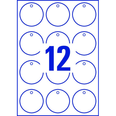 Etichette non adesive consumabili avery a4 circolare 60mm 10fogli