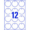Etichette non adesive consumabili avery a4 circolare 60mm 10fogli