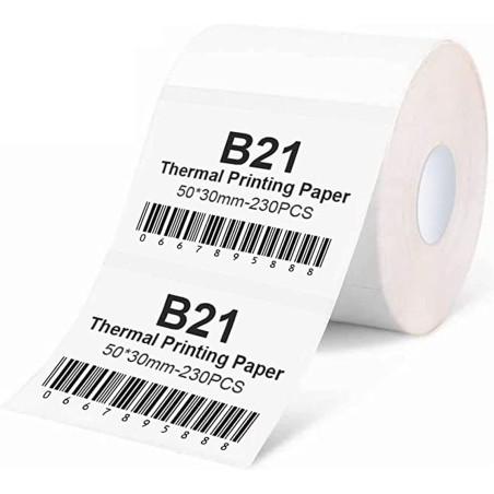 Rotolo di etichette termiche niimbot 50x30mm 230etichette bianco