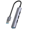 Hub usb unitek h1208a 3xusb-a 480mbps/1xusb-a 5gbps grigio