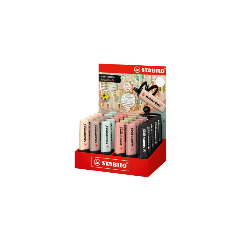 pennarello fluorescente stabilo boss 189x148x250mm 30pz 7colori naturi/assortiti
