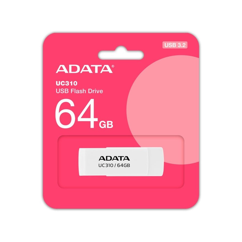 Pen drive 64gb adata usb 3.2 g1 bianco 1pz [uc310-64g-rwh]
